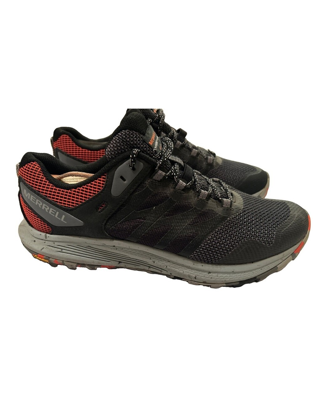 Merrell Shoes Men’s Size 10 Black Red Nova 3 Hiking Running Trail Vibram